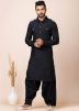 Readymade Black Plain Pathani Suit