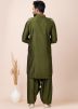 Readymade Green Pathani Suit For Men