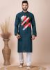 Readymade Teal Blue Patch Work Kurta Pajama