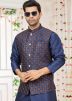 Blue Readymade Embroidered Men Jacket