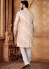 Multicolor Printed Men Kurta With Pant