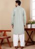Green Sequins Embroidered Kurta Pant
