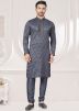 Grey Thread Embroidered Kurta Pajama Set