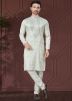 Grey Sequin Work Men Kurta Pajama
