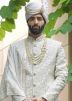 Off White Embroidered Sherwani Set