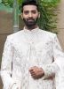 Off -White Stone Work Sherwani Silk