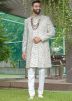 Off-White Stone Work Sherwani Set