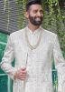 Off- White Embroidered Sherwani Set