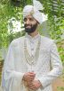 Off-White Sequins Work Sherwani Set