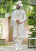Off-White Sequins Work Sherwani Set