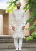 Off-White Embroidered Silk Sherwani Set