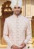 Peach Thread Embroidered Men Sherwani set