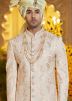 Readymade Peach Thread Embroidered Sherwani Set