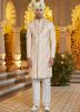 Readymade Peach Thread Embroidered Sherwani Set