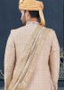 Off White Thread Embroidered Sherwani Set