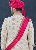 Off White Men Embroidered Sherwani Set