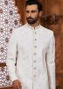 Off White Embroidered Sherwani Set