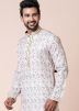 White Printed Readymade Kurta Pajama