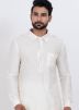 Off White Men Pathani Salwar Suit