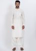 Off White Men Pathani Salwar Suit