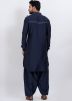 Blue Readymade Pathani Salwar Suit
