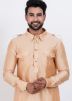 Peach Readymade Pathani Salwar Suit
