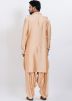 Peach Readymade Pathani Salwar Suit