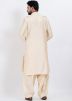 Cream Men Pathani Salwar Suit