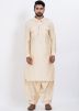 Cream Men Pathani Salwar Suit