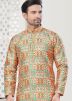 Multicolor Digital Print Men Kurta Pajama