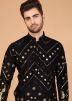 Black Embroidered Men Kurta