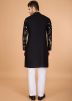 Black Embroidered Men Kurta