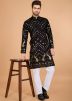 Black Embroidered Men Kurta