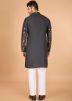 Black Embroidered Men Kurta