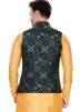 Blue Woven Men Nehru Jacket