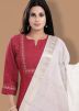 Off White Woven Border Dupatta