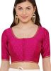Pink Self Design Saree Blouse