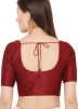 Solid Color Art Silk Blouse In Maroon
