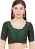 Solid Color Art Silk Blouse In Green