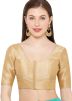Solid Color Art Silk Blouse In Gold
