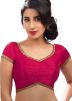 Pink V Neck Saree Blouse