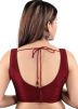 Maroon V Neck Saree Blouse