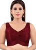 Maroon V Neck Saree Blouse