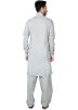 Readymade Grey Linen Pathani Suit Set