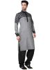 Readymade Grey Linen Pathani Suit Set