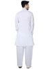 Readymade White Linen Pathani Suit Set