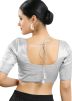 Silver Color Shimmer Saree Blouse 