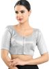 Silver Color Shimmer Saree Blouse 