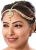 Stone Studded Matha Patti In White