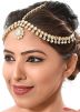 Stone Studded Matha Patti In White 